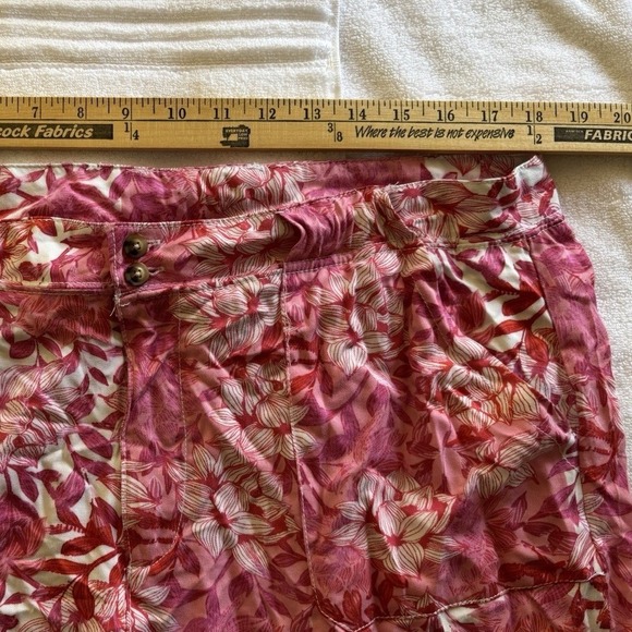 Caribbean Joe Pants Womens Size 16 Casual Travel Tropical Rayon Wide Leg Cropped - Picture 5 of 15